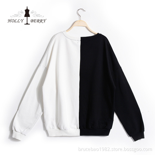 Women Sweatshirt O-Neck Woven Unlined Breathable Cartoon Autumn Sweatshirt